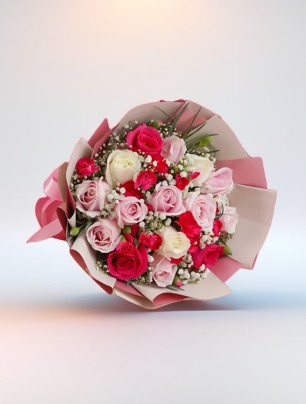 Göz Alıcı Pembe Gül Buketi